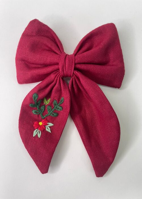 Maroon Embroidered Hairpin
