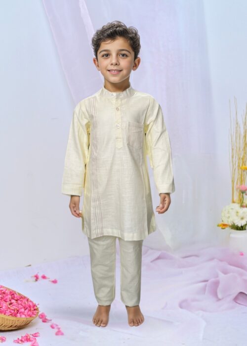 White Craft Kurta Set